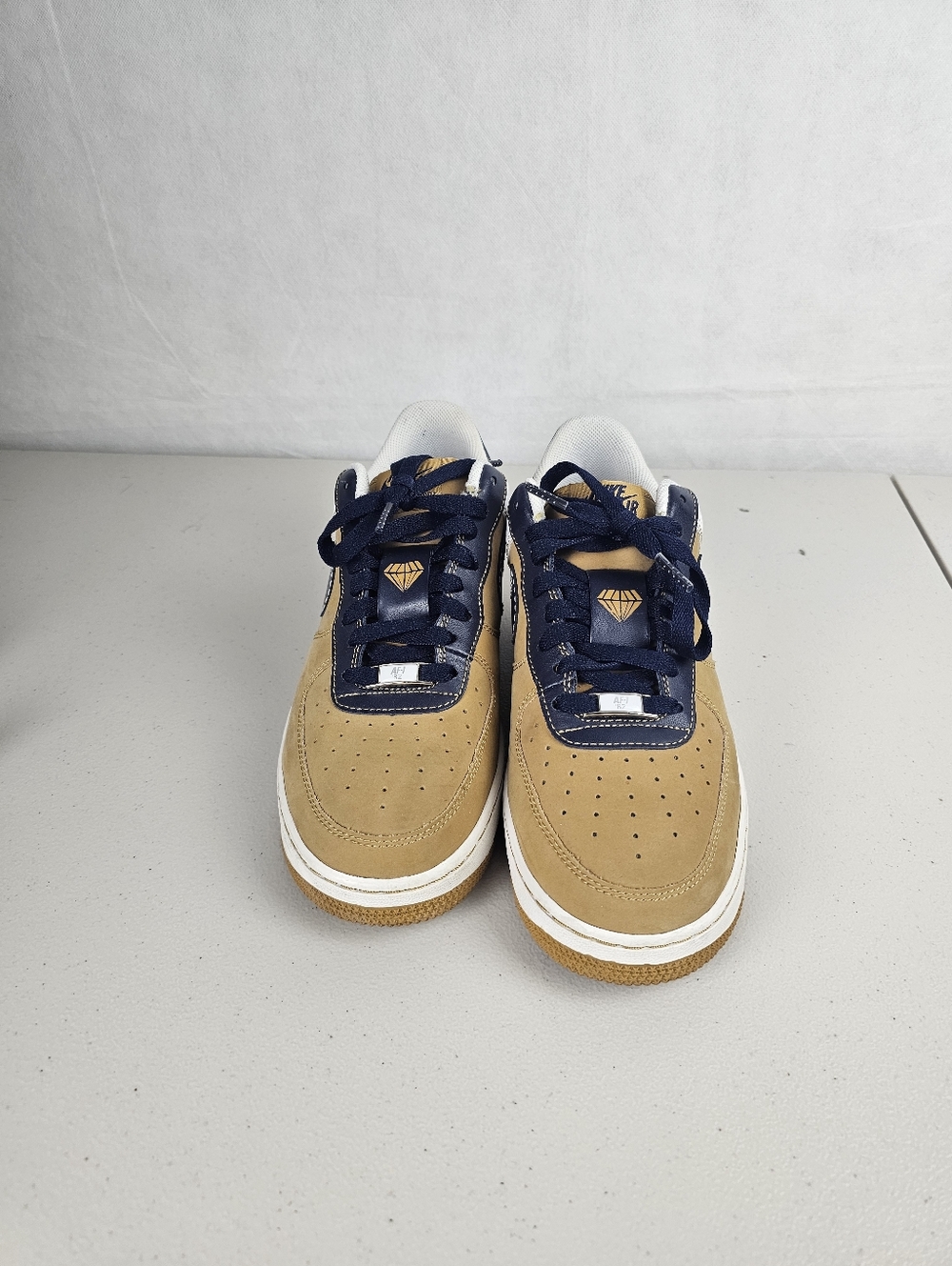 Kids Tan and Navy Low-Top Sneakers